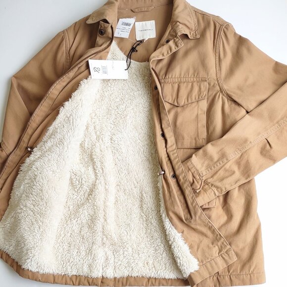 🆕Thread & Supply Canvas Utility Barn Jacket Sherpa Lined Cargo Boho Women Small - Picture 9 of 12